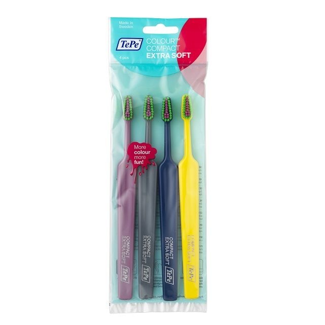 partij Overname deze TePe Colour Compact tandenborstel - 4st - deonlinetandarts.nl