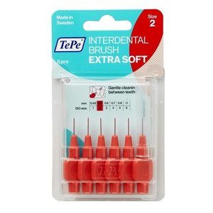 TePe TePe Interdentale ragers extra soft lichtrood 0,5mm - 6st TePe TePe Interdentale ragers extra soft lichtrood 0,5mm - 6st