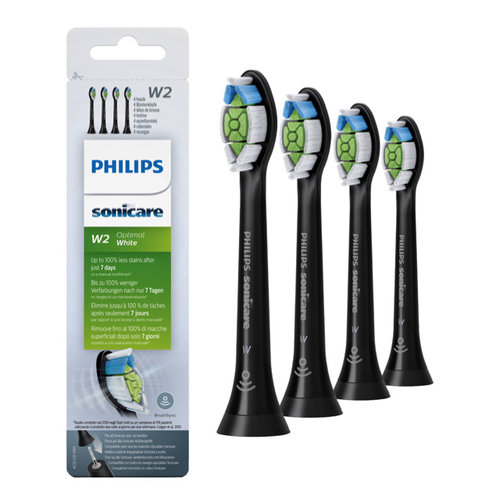 Philips Philips Optimal White opzetborstels zwart HX6064/11 - 4st Philips Philips Optimal White opzetborstels zwart HX6064/11 - 4st