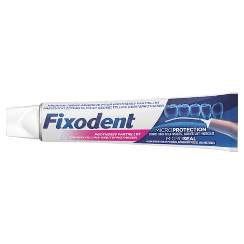 Fixodent Fixodent Microseal Voor Gedeeltelijke Gebitsprothesen, Premium Kleefpasta - 40ml Fixodent Fixodent Microseal Voor Gedeeltelijke Gebitsprothesen, Premium Kleefpasta - 40ml