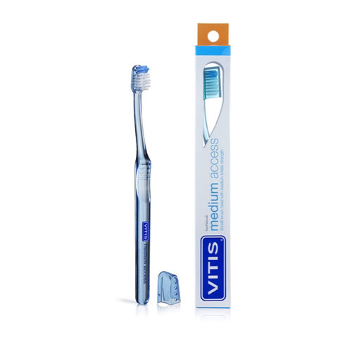 Vitis Vitis Tandenborstel Medium Access - 1st + Gratis Vitis Gingival Tandpasta Mini