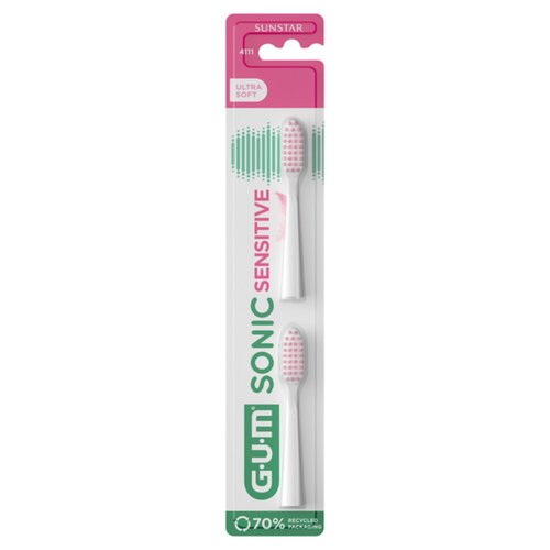 GUM GUM Sonic daily sensitive opzetborstels - 2st GUM GUM Sonic daily sensitive opzetborstels - 2st
