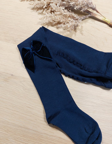 JC CASTELLA | Donkerblauw kousenbroekje velvet strik JC CASTELLA | Donkerblauw kousenbroekje velvet strik