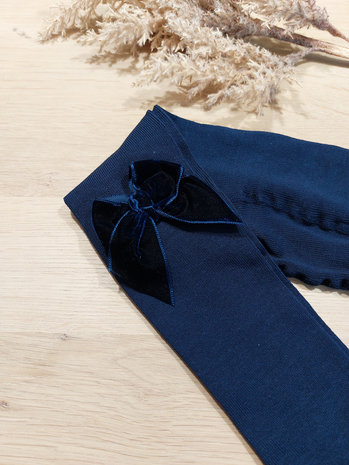 JC CASTELLA | Donkerblauw kousenbroekje velvet strik JC CASTELLA | Donkerblauw kousenbroekje velvet strik