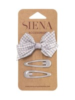 SIENA SIENA | Setje haarspeldjes vichy grijs