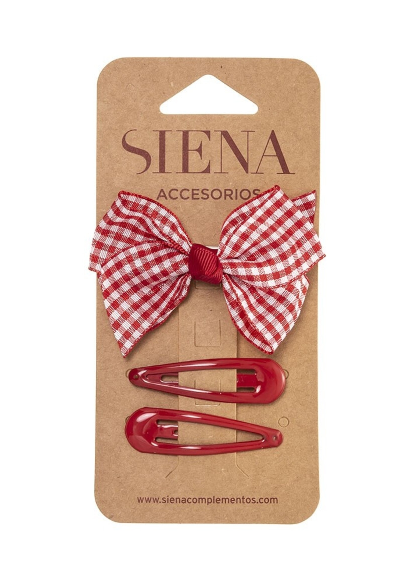 SIENA SIENA | Setje haarspeldjes vichy rood