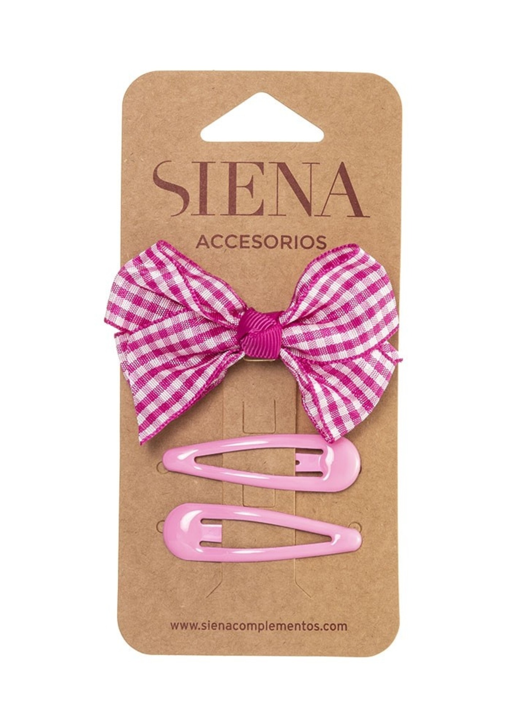 SIENA SIENA | Setje haarspeldjes vichy fushia