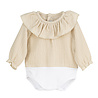 CALAMARO CALAMARO | Beige tetra body bloesje CALAMARO CALAMARO | Beige tetra body bloesje
