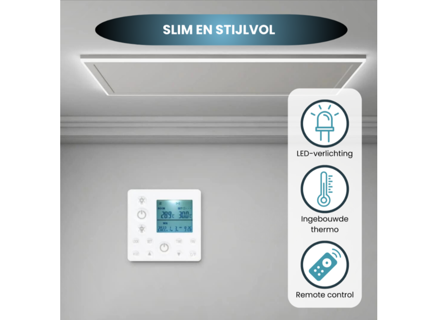 Wifi infraroodpaneel met led verlichting 63x128 cm 840Watt