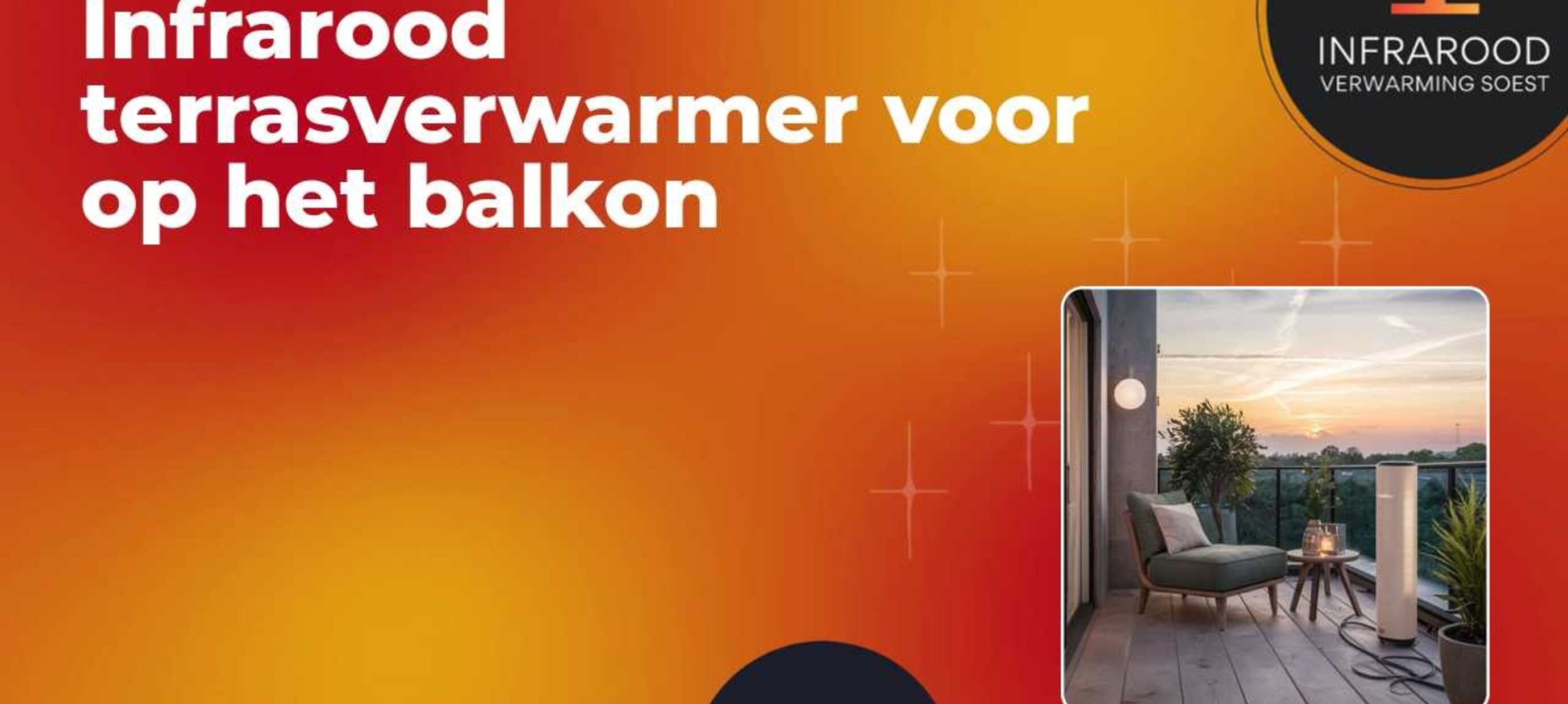Infrarood terrasverwarmer voor op het balkon