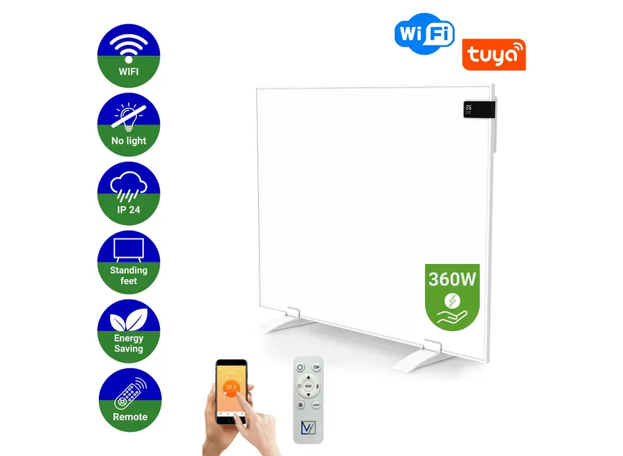 Infrarood Paneel Superia V3 - Wand of vrijstaand - 60 x 60 cm - 360 Watt