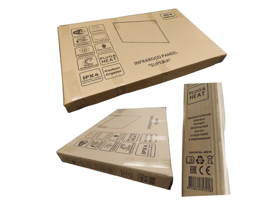 Infrarood Paneel Superia V3 - Wand of vrijstaand - 50 x 90 cm - 450 Watt
