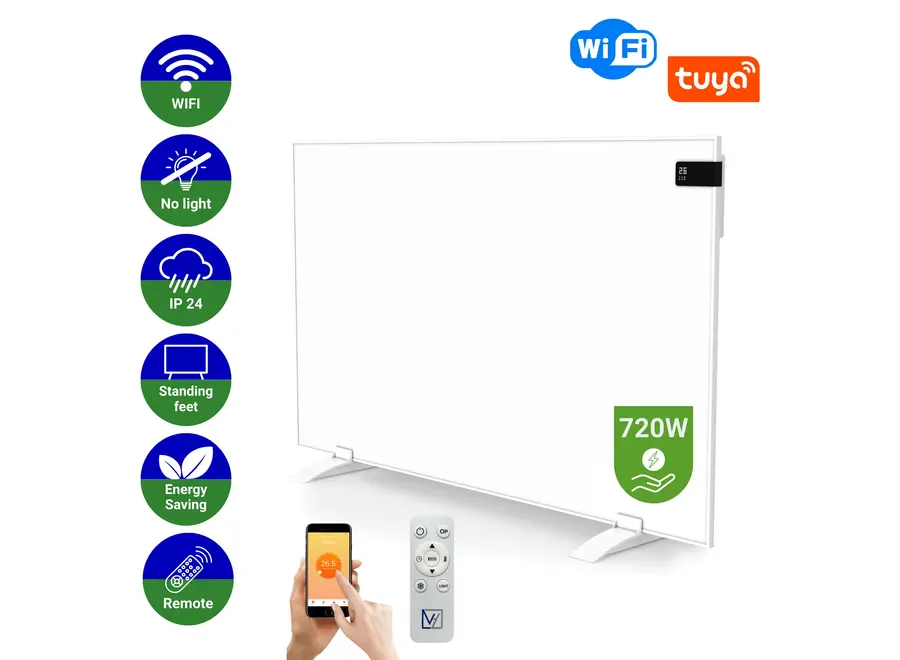 Infrarood Paneel Superia V3 - Wand of vrijstaand - 60 x 120 cm - 720 Watt