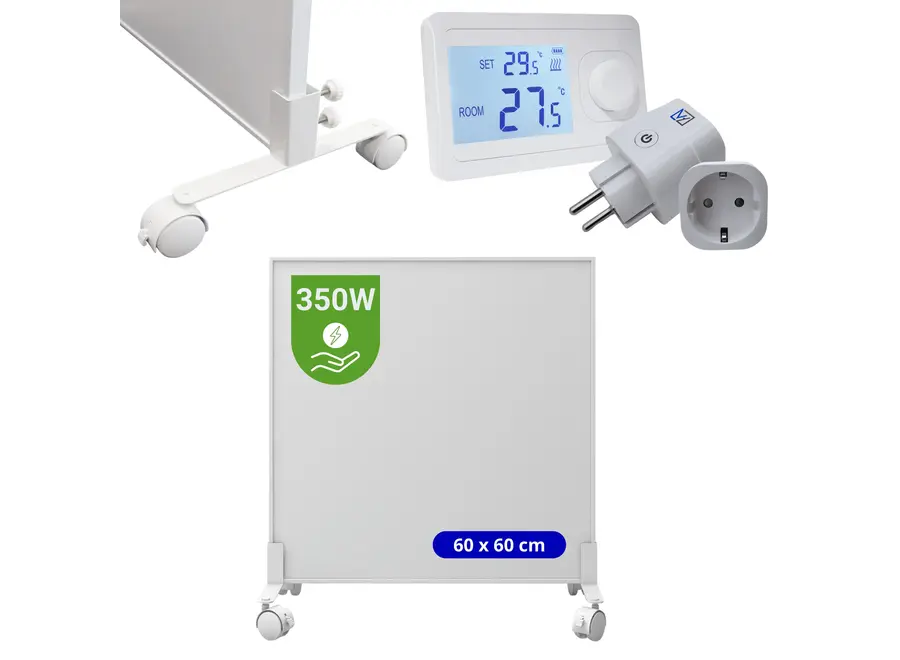Verona Set A: Verplaatsbaar Infrarood paneel + thermostaat - 350 watt