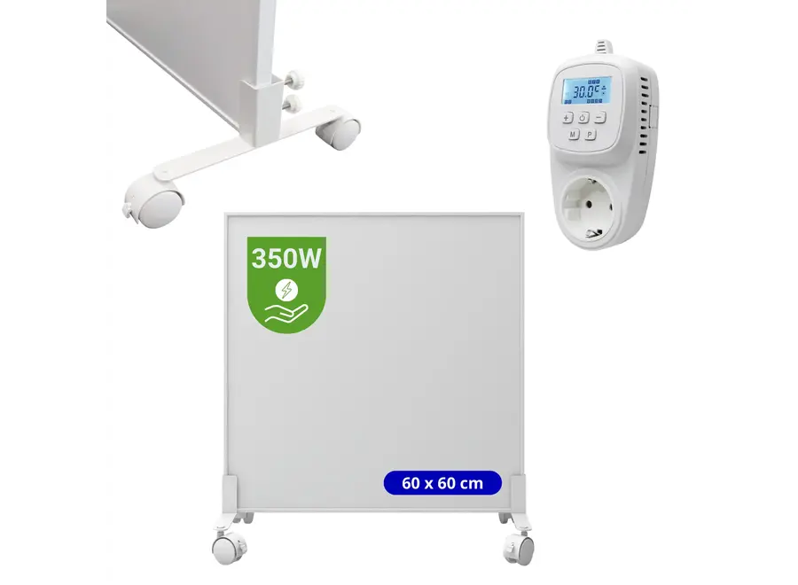 Verona Set A: Verplaatsbaar Infrarood paneel + thermostaat - 350 watt