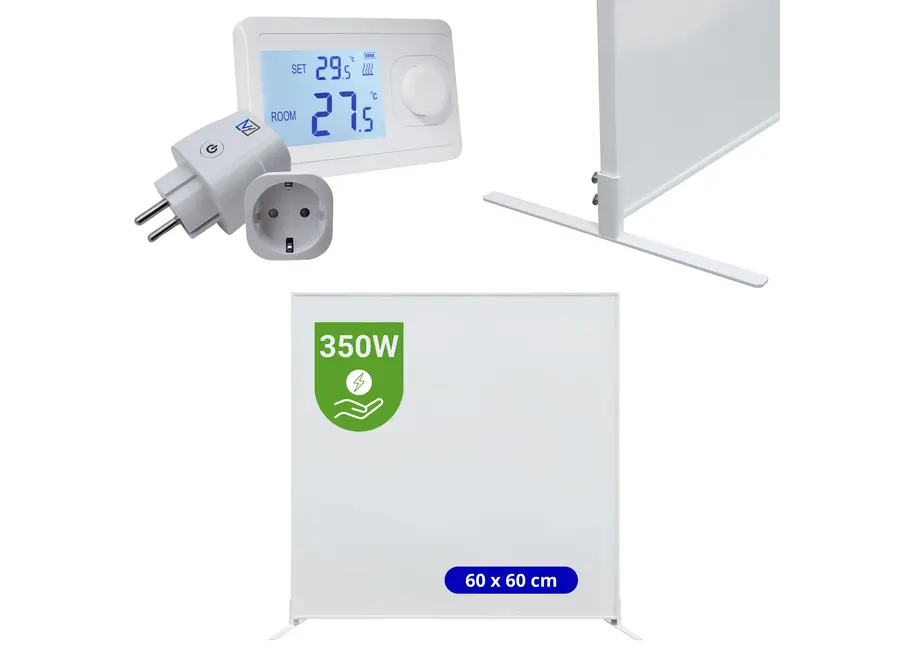 Verona Set A: Verplaatsbaar Infrarood paneel + thermostaat - 350 watt