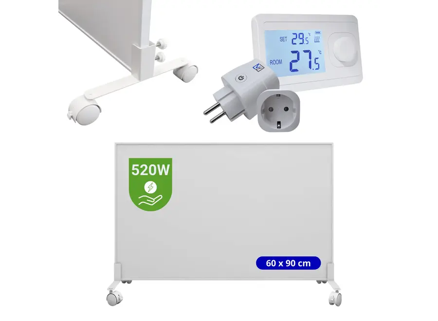 Verona Set B: Verplaatsbaar Infrarood paneel + thermostaat - 520 watt