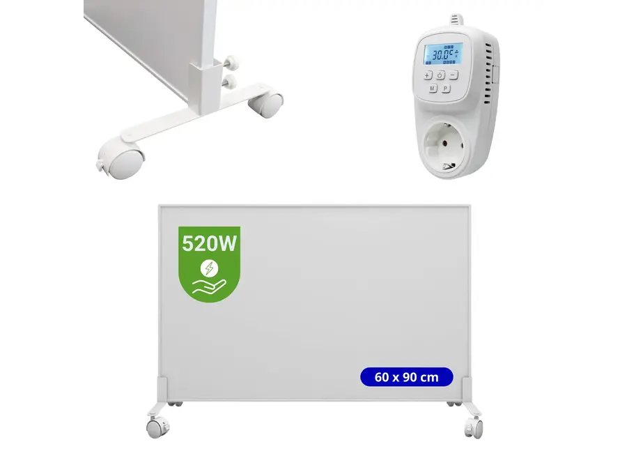 Verona Set B: Verplaatsbaar Infrarood paneel + thermostaat - 520 watt