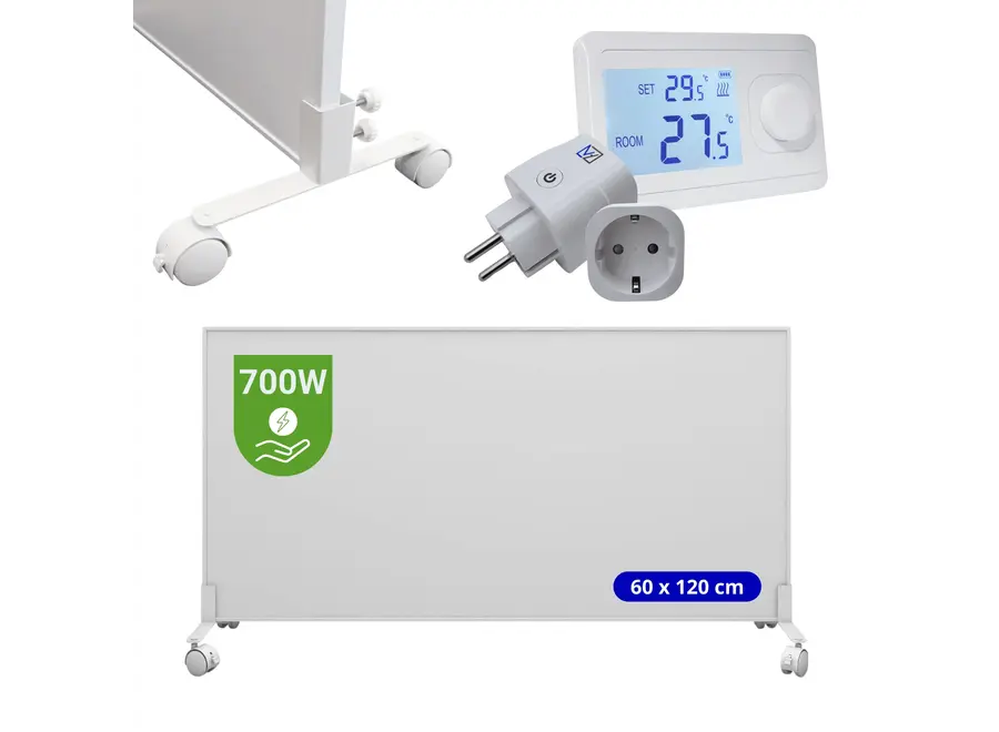 Verona Set C: Verplaatsbaar Infrarood paneel + thermostaat - 700 watt