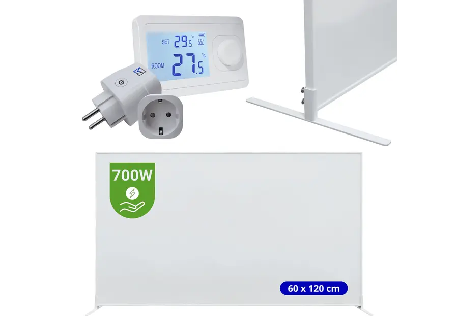 Verona Set C: Verplaatsbaar Infrarood paneel + thermostaat - 700 watt