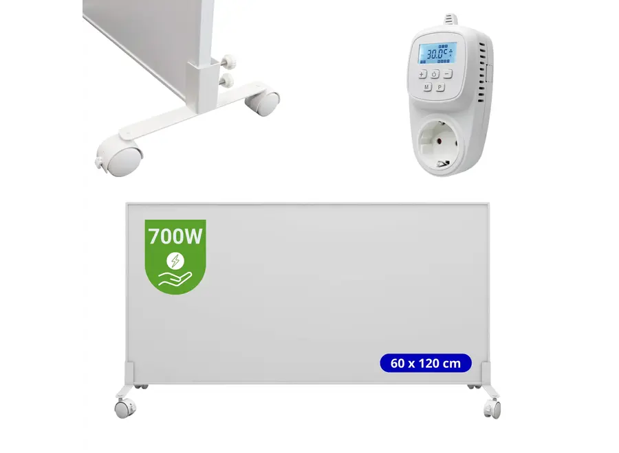 Verona Set C: Verplaatsbaar Infrarood paneel + thermostaat - 700 watt