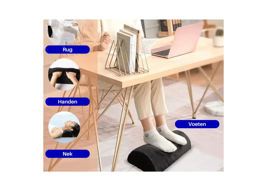 Ergonomisch steunkussen met infrarood verwarming - Zwart