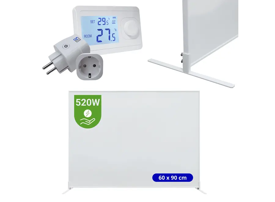 Verona Set B: Verplaatsbaar Infrarood paneel + thermostaat - 520 watt