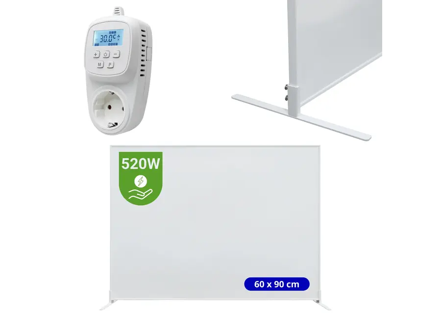 Verona Set B: Verplaatsbaar Infrarood paneel + thermostaat - 520 watt