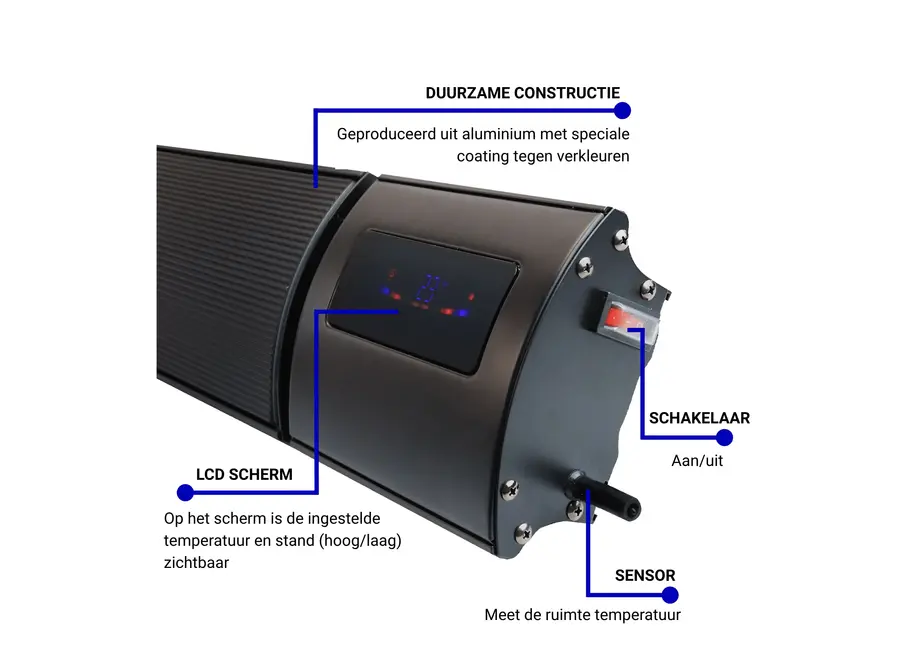 Smart HeatBar Infrarood straler - 1200 Watt - V2.0