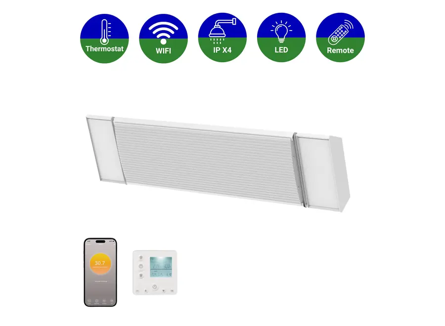 Smart HeatBar Infrarood straler - Ostuni LED - 1000 Watt