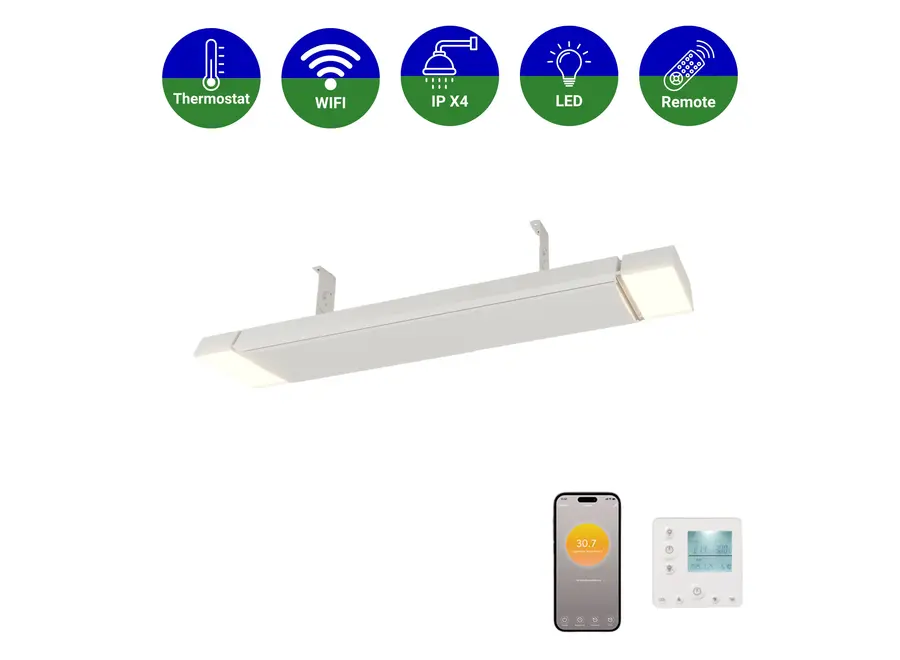 Smart HeatBar Infrarood straler - Ostuni LED - 1000 Watt