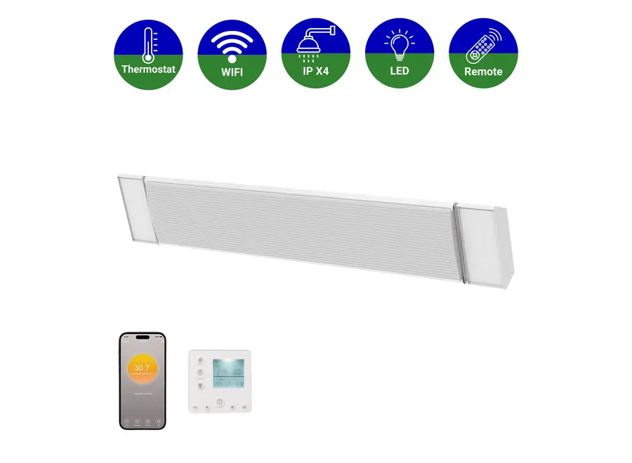 Smart HeatBar Infrarood straler - Ostuni LED - 1800 Watt