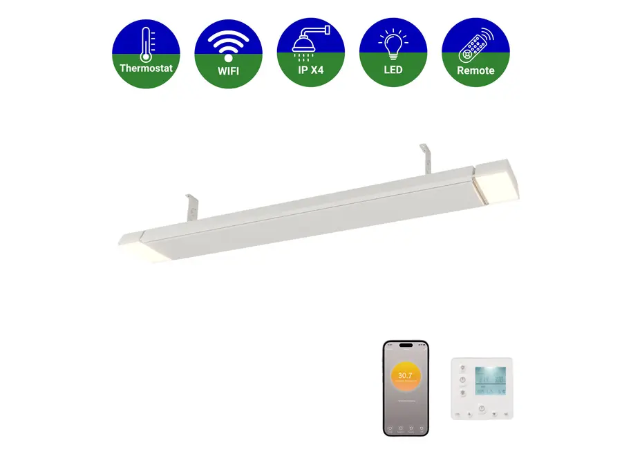 Smart HeatBar Infrarood straler - Ostuni LED - 2400 Watt
