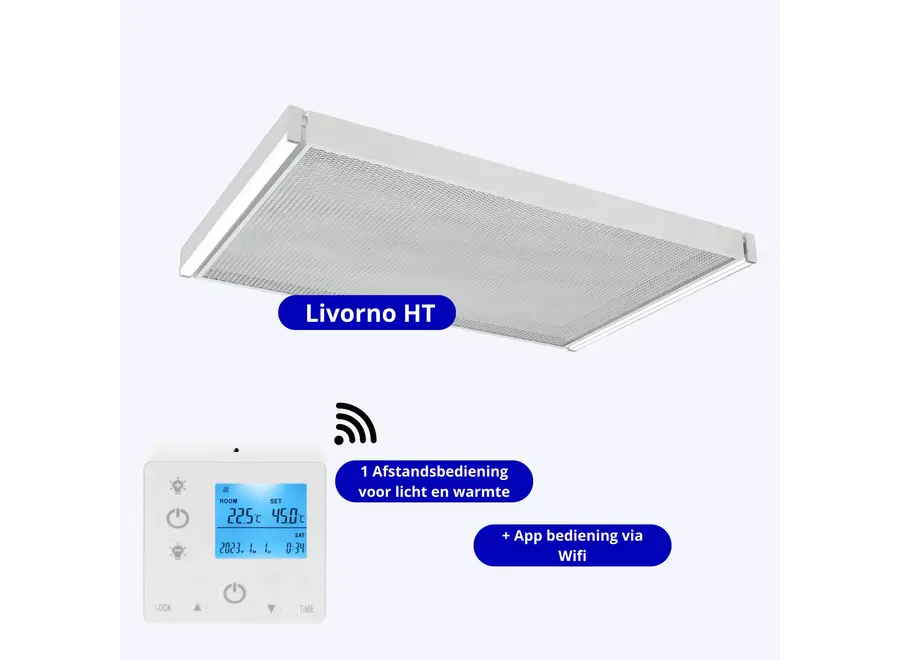 Infrarood paneel "Livorno" met LED verlichting & wifi - 1200 Watt (FSK)