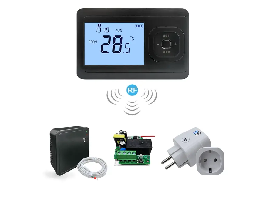 "Echo" Draadloze programmeerbare thermostaat - Zwart