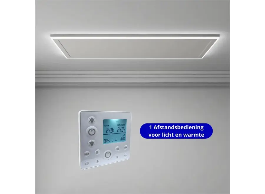 Infrarood paneel Monza met LED verlichting - 700W - 63 x 108 cm - Wifi / zonder wifi (FSK)