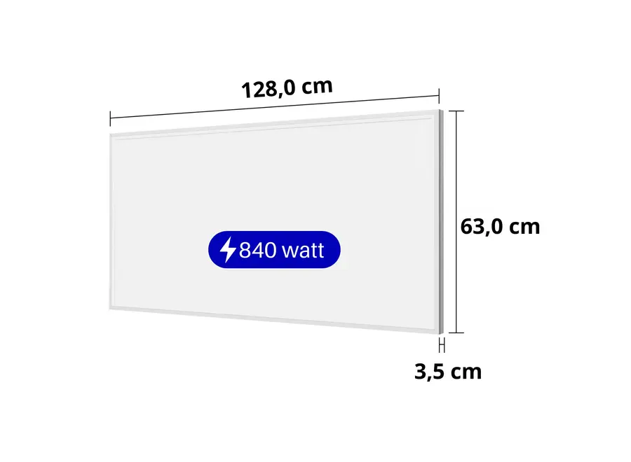 Infrarood paneel Monza met LED verlichting - 840W - 63 x 128 cm - Wifi / zonder wifi (FSK)