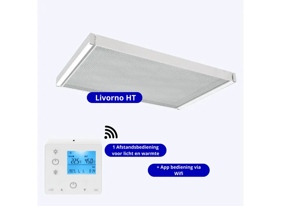 Infrarood paneel "Livorno" met LED verlichting & wifi - 1200W / 1500W / 1800W (FSK)