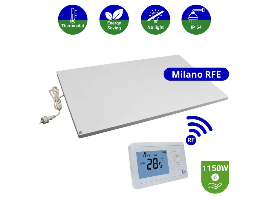 Infrarood Paneel Milano RFE - Draadloze thermostaat - 75 x 120 cm - 1150 Watt