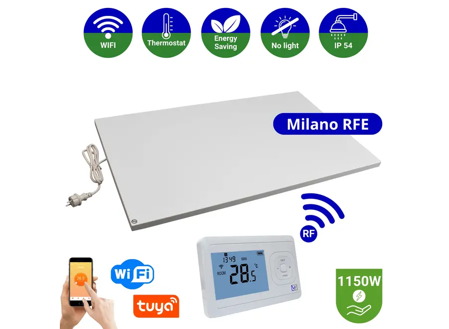Infrarood Paneel Milano RFE - Draadloze thermostaat - 75 x 120 cm - 1150 Watt
