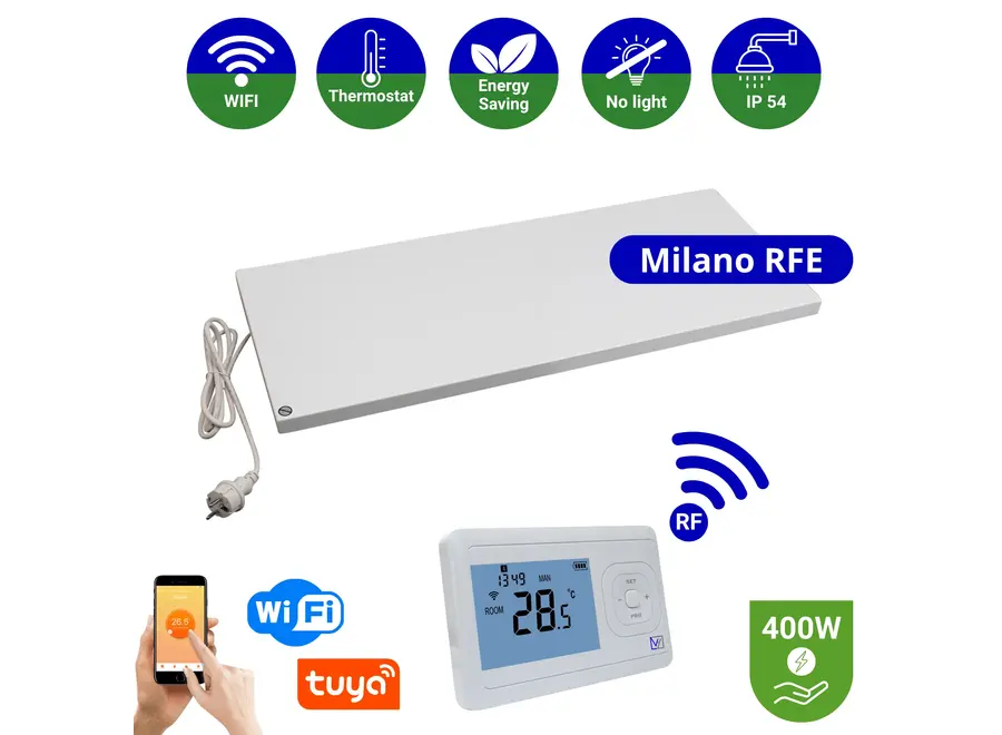 Infrarood Paneel Milano RFE - Draadloze thermostaat - 30 x 100 cm - 400 Watt