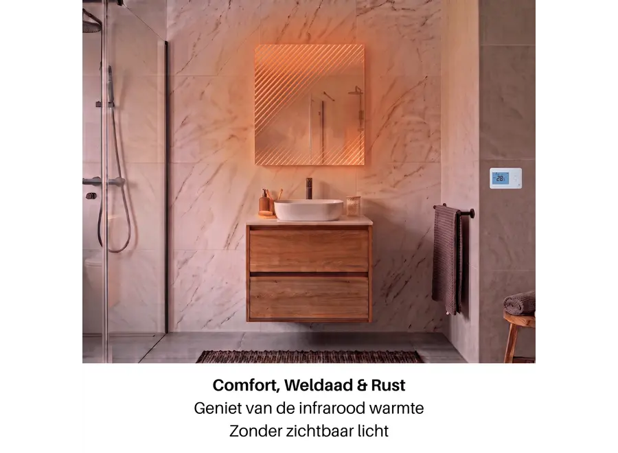 Infrarood Spiegel Palermo RFE - Draadloze thermostaat - 60 x 80 cm - 450 Watt