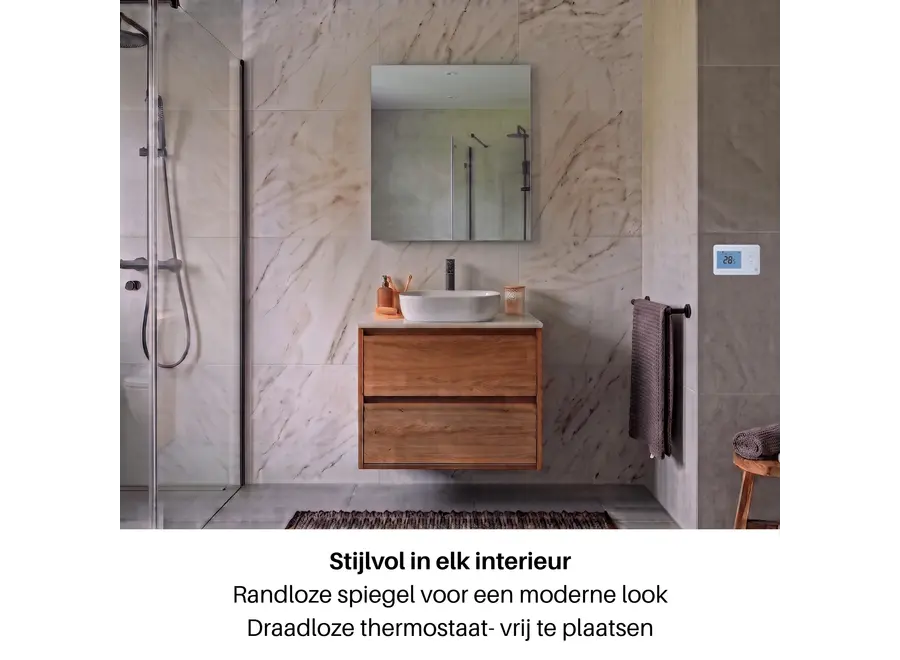 Infrarood Spiegel Palermo RFE - Draadloze thermostaat - 60 x 80 cm - 450 Watt