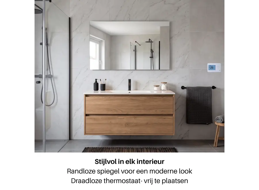 Infrarood Spiegel Palermo RFE - Draadloze thermostaat - 60 x 100 cm - 580 Watt