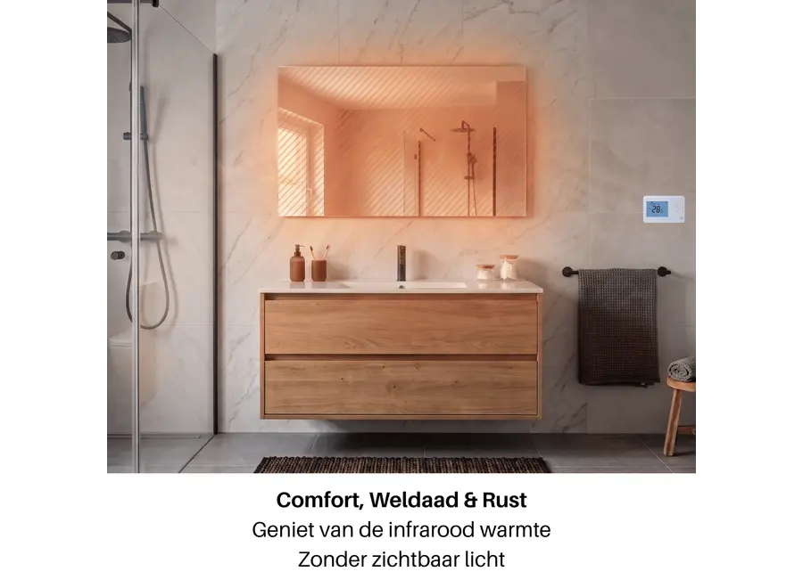 Infrarood Spiegel Palermo RFE - Draadloze thermostaat - 60 x 100 cm - 580 Watt