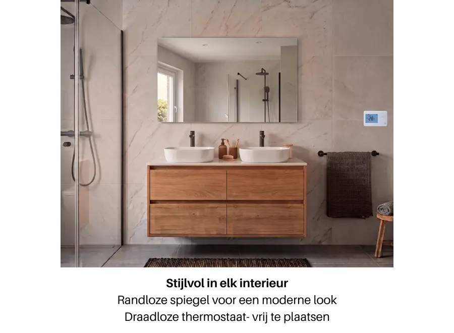 Infrarood Spiegel Palermo RFE - Draadloze thermostaat - 60 x 120 cm - 700 Watt