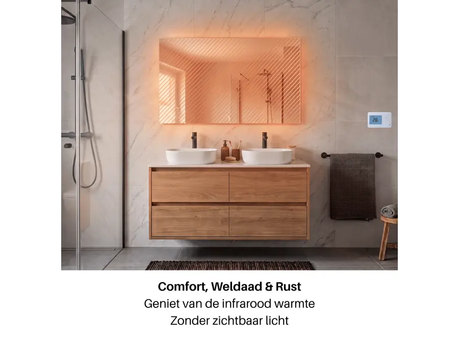 Infrarood Spiegel Palermo RFE - Draadloze thermostaat - 60 x 120 cm - 700 Watt