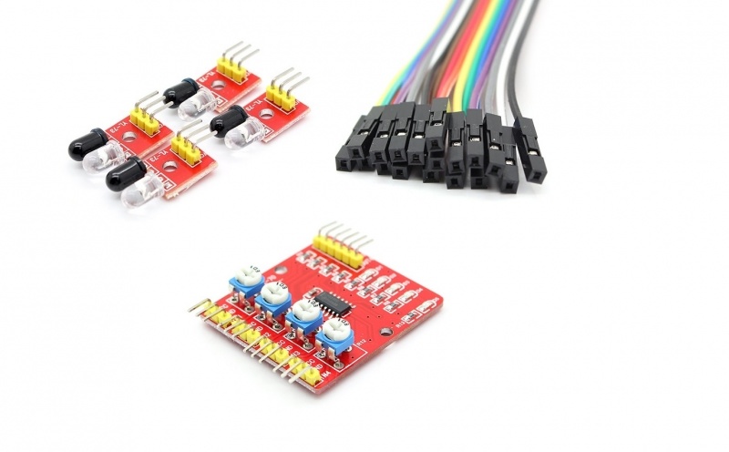 4 kanaals line tracker - Ben's electronics