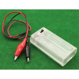 Batterij houder 2 x AA gesloten behuizing met krokodillen kabel