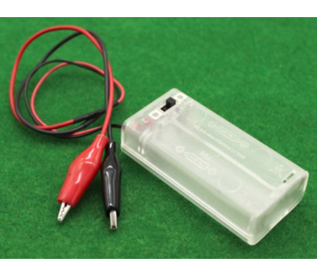 Batterij houder 2 x AA gesloten behuizing met krokodillen kabel
